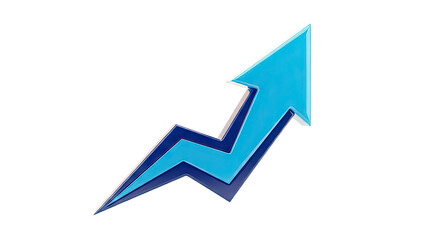 3D Blue Arrow Icon Indicating Growth and Progress