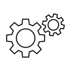 Settings Gear Editable Stroke Outline Icon, Mechanical Gear Editable Stroke Outline Icon..eps