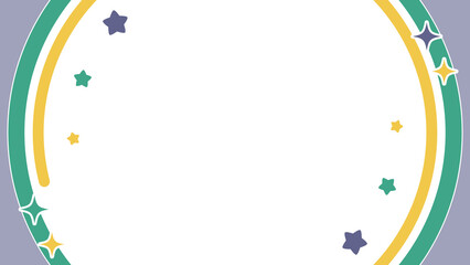 Obraz premium キラキラの星のフレーム 背景：背景透過