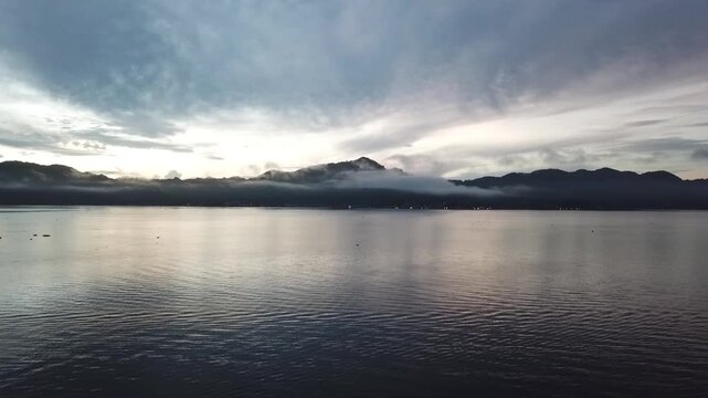 Aerial footage of Tondano Lake in Manado, North Sulawesi