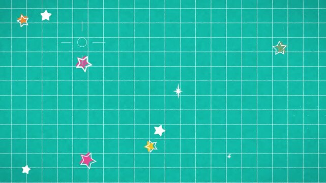かわいい星のループグリッド背景