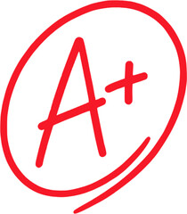 Obraz premium Vector hand drawn style illustration of A+ grade