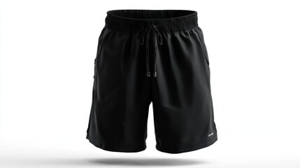 Classic Black Athletic Shorts with Adjustable Waistband for Comfort and Versatile Active Wear