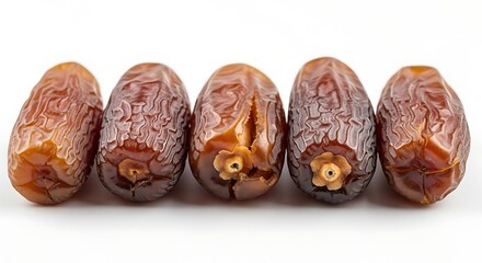 Dried Dates on White Background
