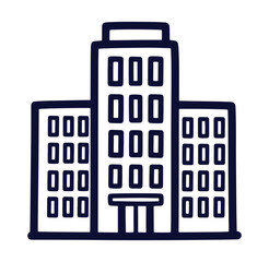 Vector illustration of a modern office building with windows and clean lines.