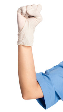 Medical gloves png mockup showing a fist