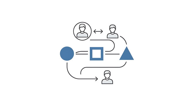Simple Infographic Diagram Showing Data Flow and User Interaction Process