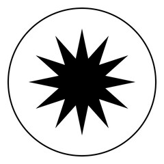 Obraz premium Starburst badge png sticker, black design transparent background