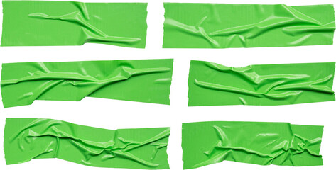 Green adhesive sticky tape isolated on white background