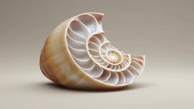 Art of the Golden Spiral: Mesmerizing Fibonacci Sequence Visualized in a Nautilus Shell | Natural Harmony & Beauty