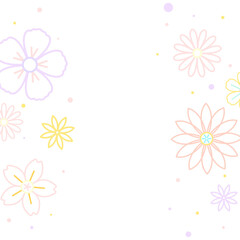 Cute flowers png border, transparent background