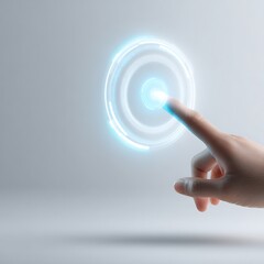 A human finger touching the AI ​​ring demonstrates secure control of the technology.