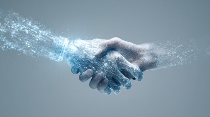 The collaboration between humans and AI demonstrates cooperation and trust in future technology.