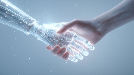 The collaboration between humans and AI demonstrates cooperation and trust in future technology.