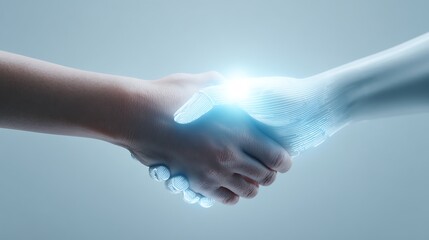 The collaboration between humans and AI demonstrates cooperation and trust in future technology.