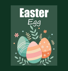 Vibrant pastel colored easter eggs nestled among delicate spring foliage on a dark background