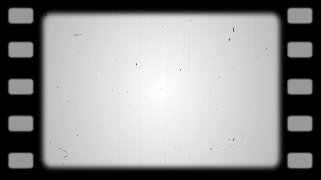 animated Super 8 Film Overlay, Noise Dirt Vintage. 8mm Film Frame and Texture. 