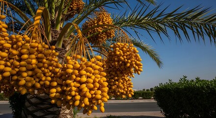 Date Palm Tree with Ripe Dates
