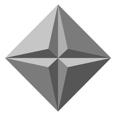 3D square geometric shape png in grey abstract style