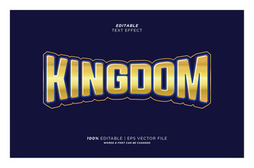 Editable vector text effect for KINGDOM with typography in a dark background