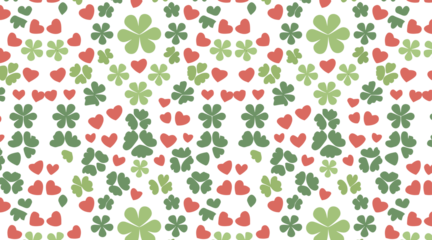 seamless pattern with flowers and hearts