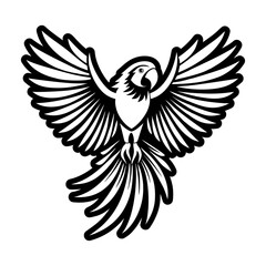 Obraz premium Glyph Style Macaw Bird Logos 