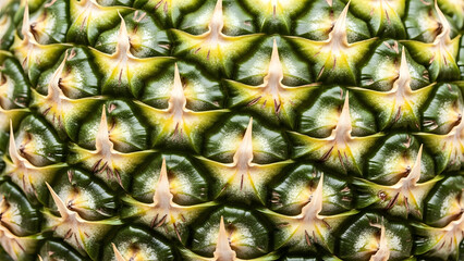 Fototapeta premium Close up of the textured skin of a fresh pineapple.
