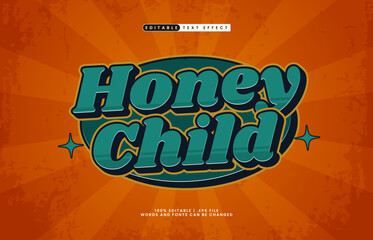 Honey Child Editable Text Effect &ndash; Vintage Groovy Typography Style for Poster, Logo, and Title