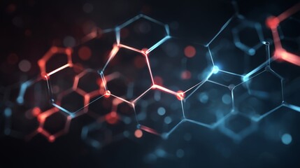 Obraz premium Abstract Molecular Structure in Neon Colors for Tech Design