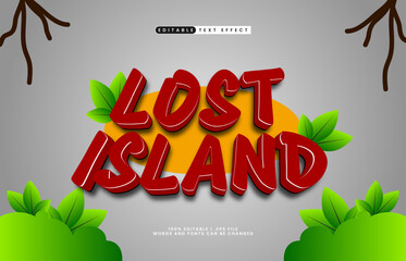 Lost Island Editable Text Effect &ndash; Wild Nature Bold Typography for Logo, Poster, and Title