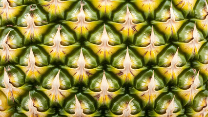 Fototapeta premium Close-up of a pineapples textured skin showing its intricate pattern.