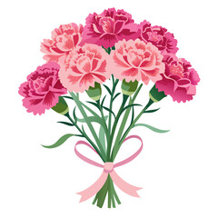 Small bouquet of pink carnations. Perfect for Mother's Day. Gift. Gratitude. Present. Thoughtfulness.