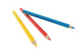 Colorful pencils yellow blue isolated on a transparent background