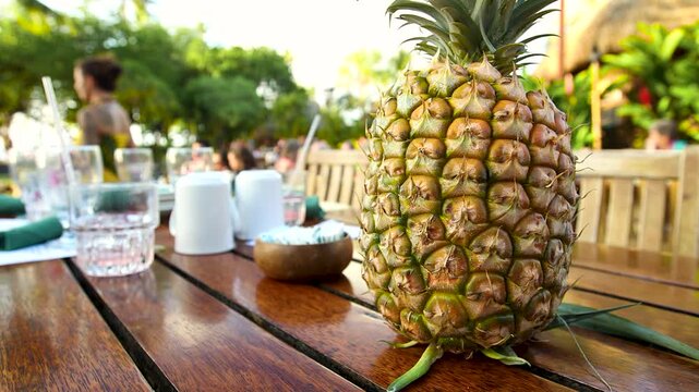 pineapple on the table at a luau