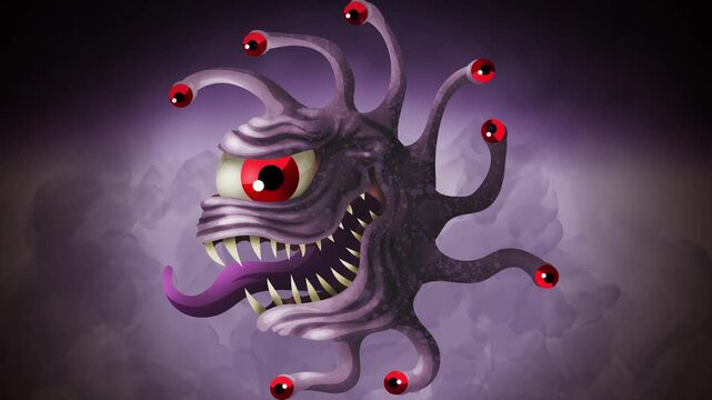 beholder fantasy monster with many eyes
