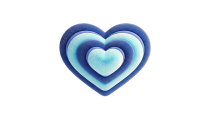 Fototapeta premium Layered Blue Hearts with Furry Texture