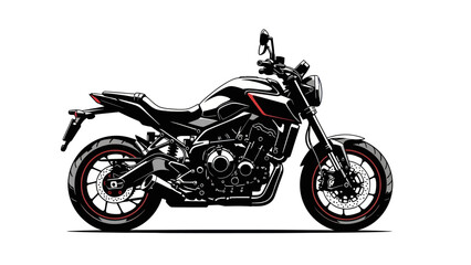 Obraz premium Modern Naked Motorcycle Isolated on White Background