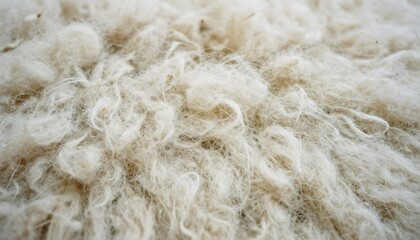 White wool surface, textile background for design or editorial use, natural sheep wool, detailed close-up of soft fur, beige hue, World Wool Day , created with generative ai