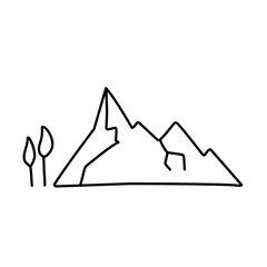 mountain outline illustration on white background