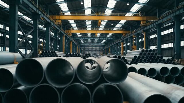 Factory pipes with storage, and indoor.