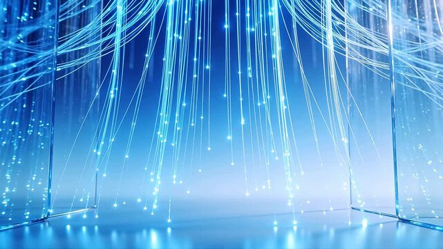 Fiber optic cables with glowing tips