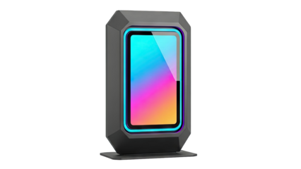 Futuristic Vertical Display with RGB Lighting