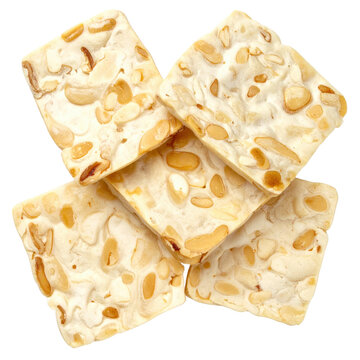 Tempeh chips isolated on white background, close up shot