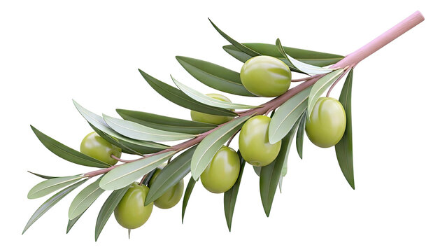 Green Olives on a Branch