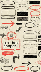 set of hand drawn labels Crayon Drawn Text Box Collection &ndash; Hand Sketch Rectangle and Round Shapes Vector Ink