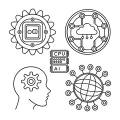 set of hand drawn speech bubbles