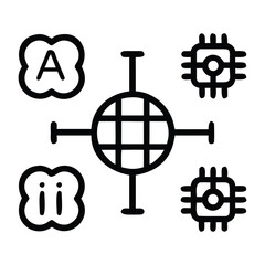 black and white icons set