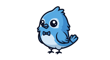 Obraz premium Cartoon bird illustration on white background