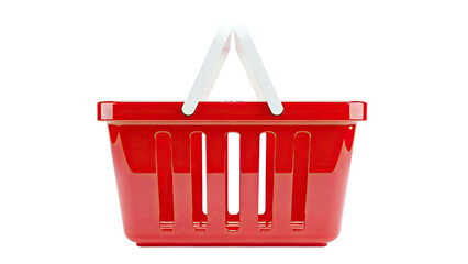 Fototapeta premium Red Shopping Basket with White Handles