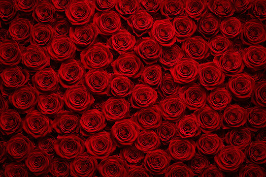 seamless pattern background made of many fresh red roses for romantic floral texture and luxury gift wrap wallpaper to celebrate the special rose day
